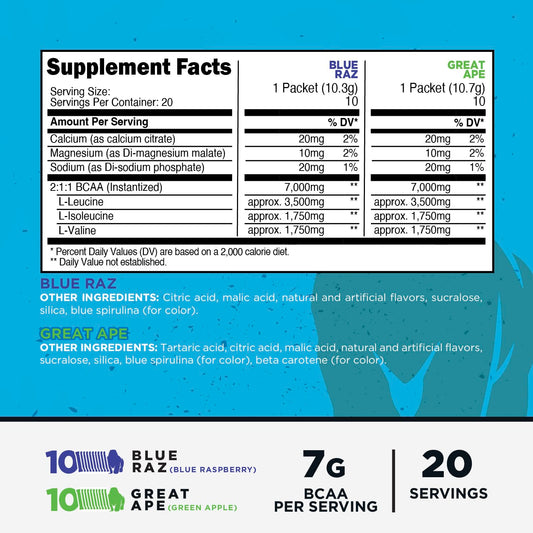 Primal BCAA Green Apple stickpack close-up highlighting refreshing flavor