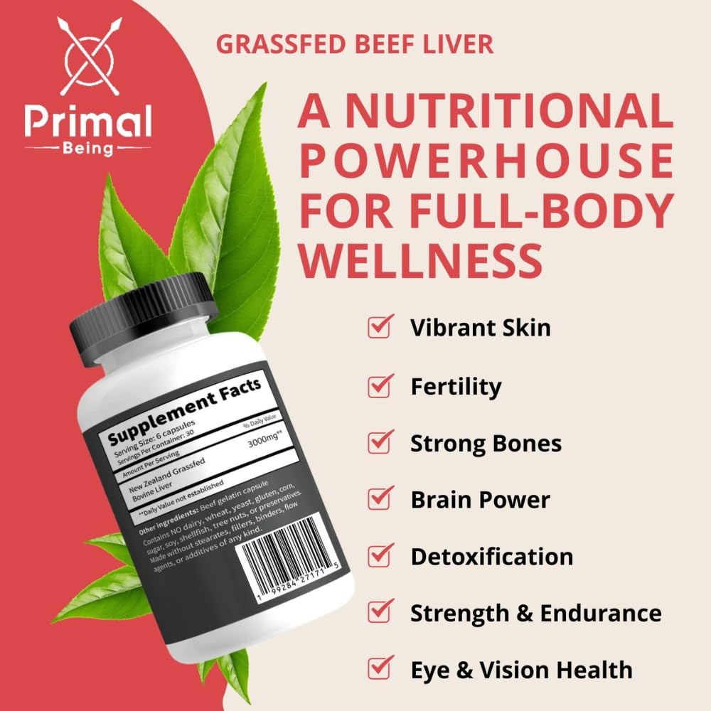 Primal Being capsules close-up, highlighting nutrient-dense texture and form.