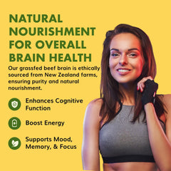 Primal Being Grassfed Beef Brain 3 capsules serving showing dosage