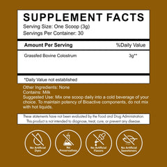Primal Being grassfed colostrum powder spoon for precise daily serving.