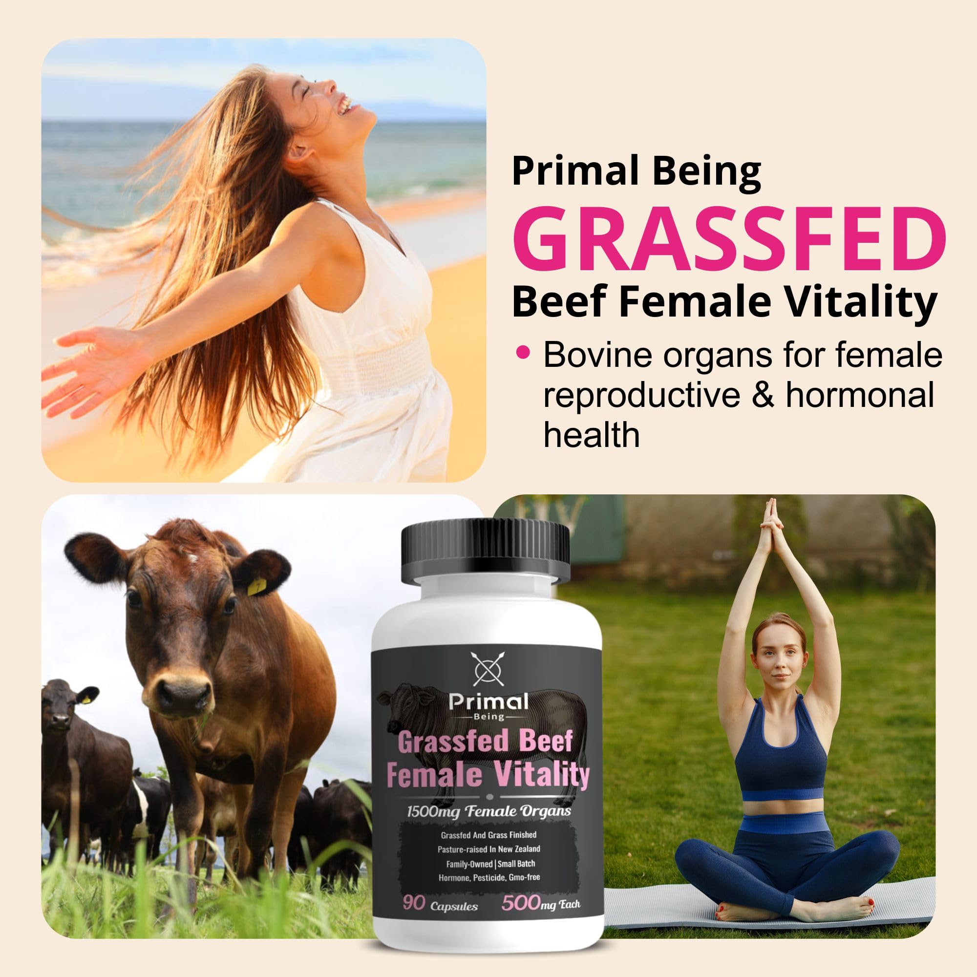 Primal Being New Zealand sourcing label emphasizes clean farming practices.