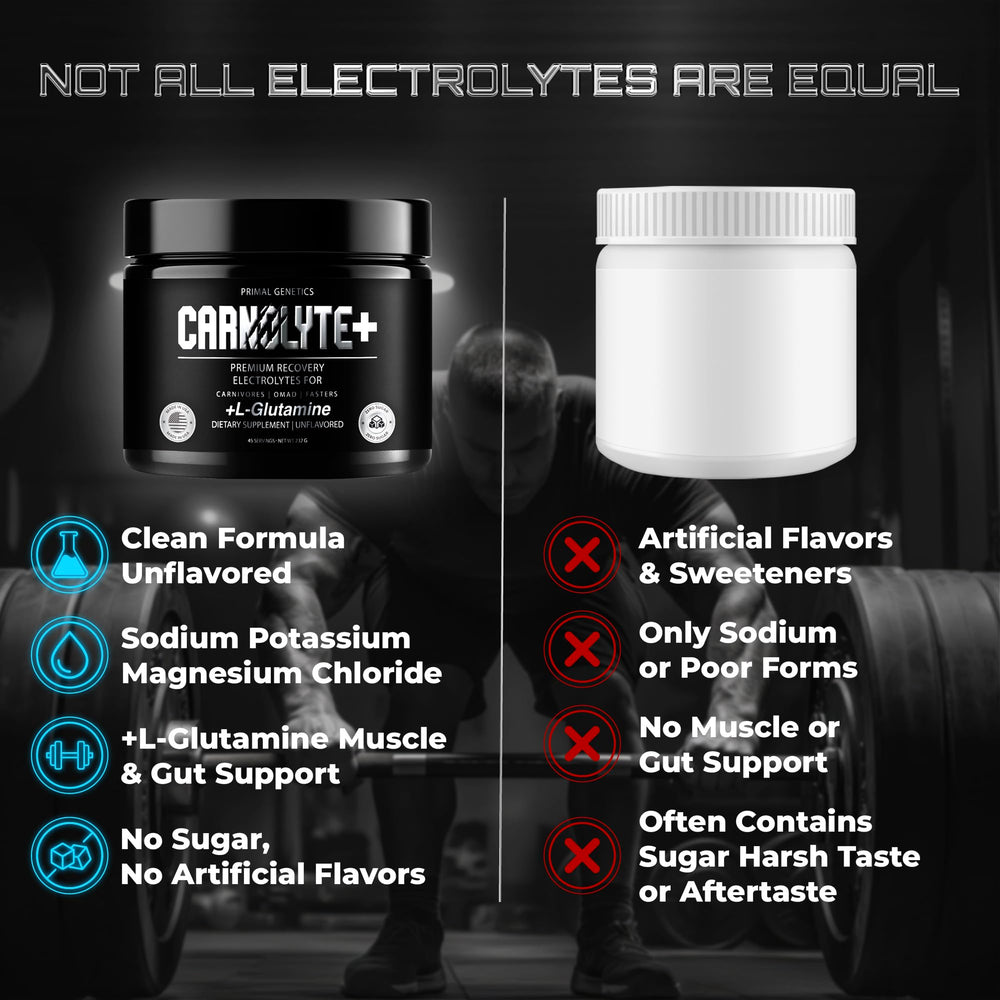 PRIMAL GENETICS Carnolyte+ mix added to bone broth for hydration.
