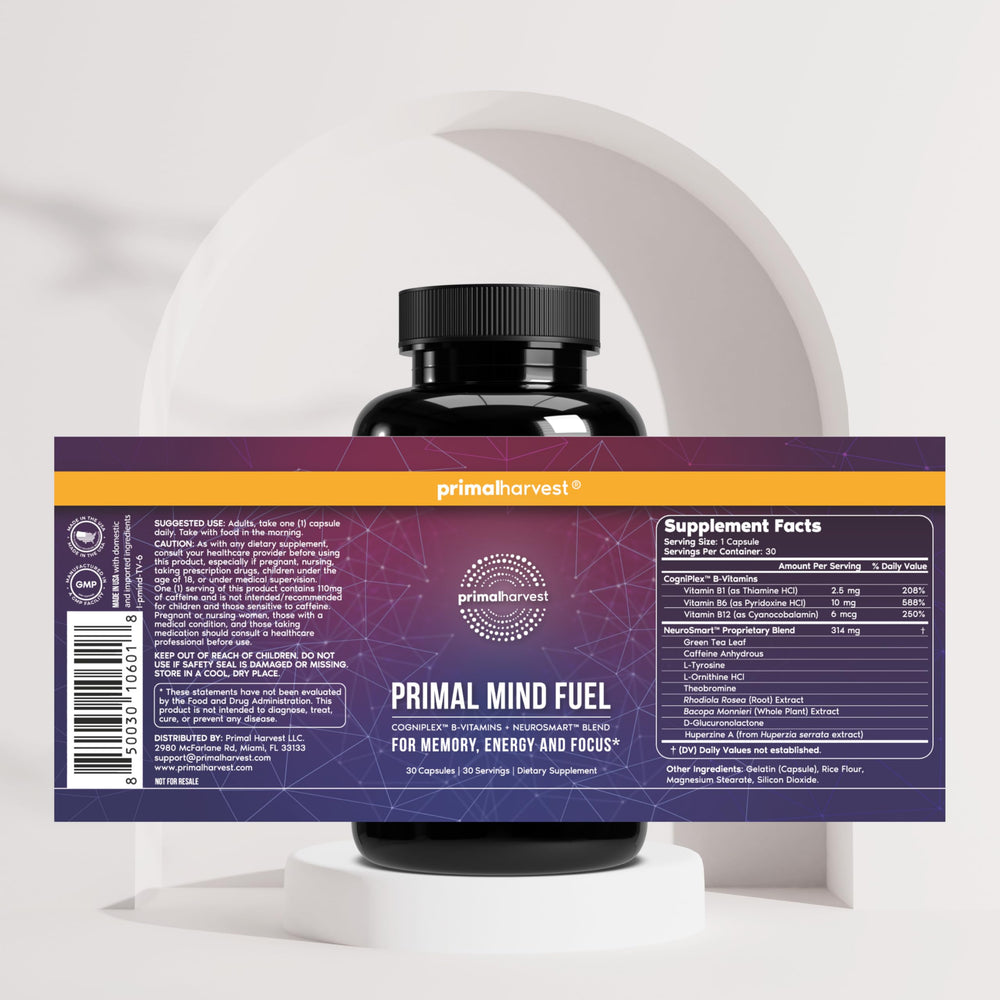 Visual of Bacopa Monnieri, Huperzine A, and Rhodiola ingredients for cognitive support
