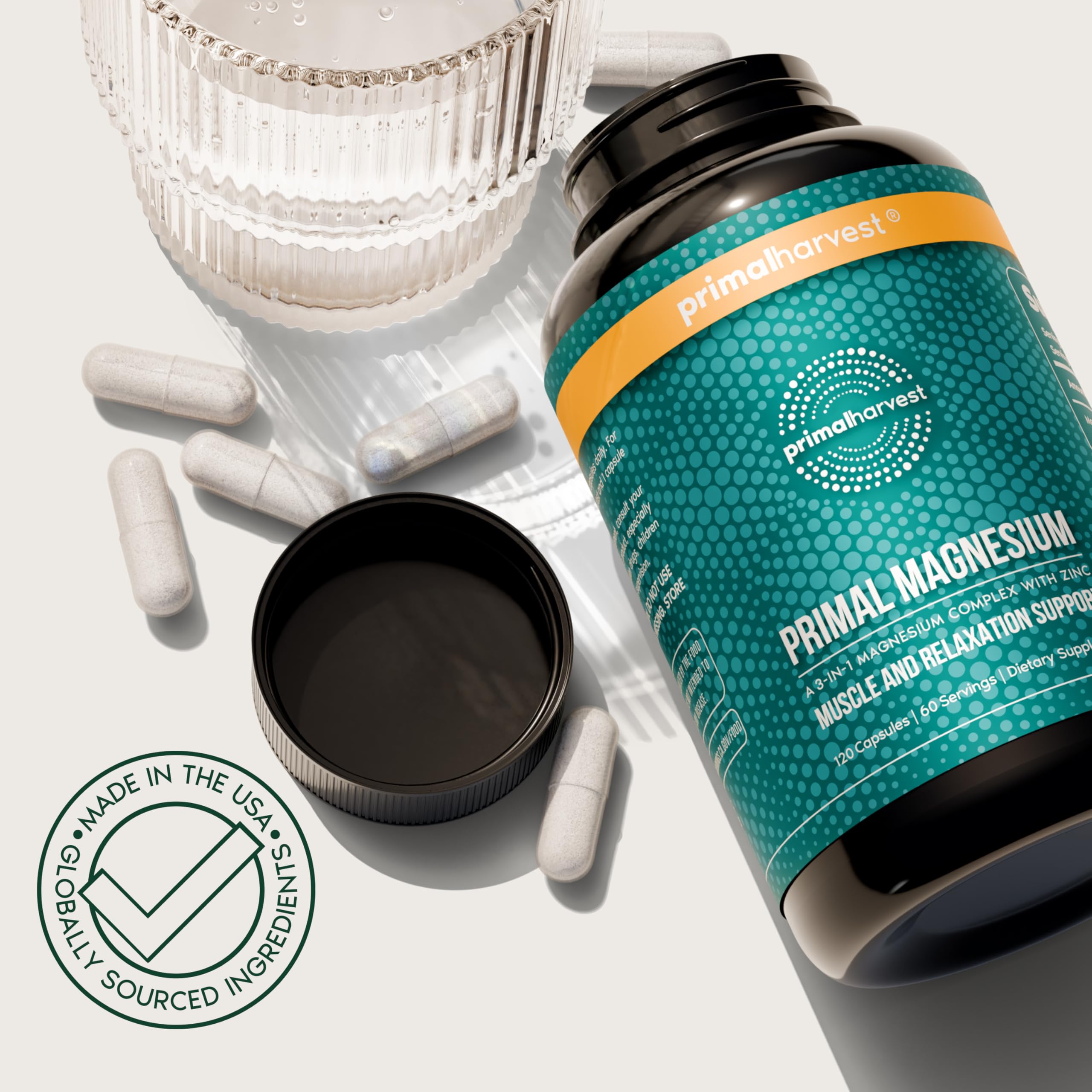 Primal Harvest magnesium complex supports bone density and strength.