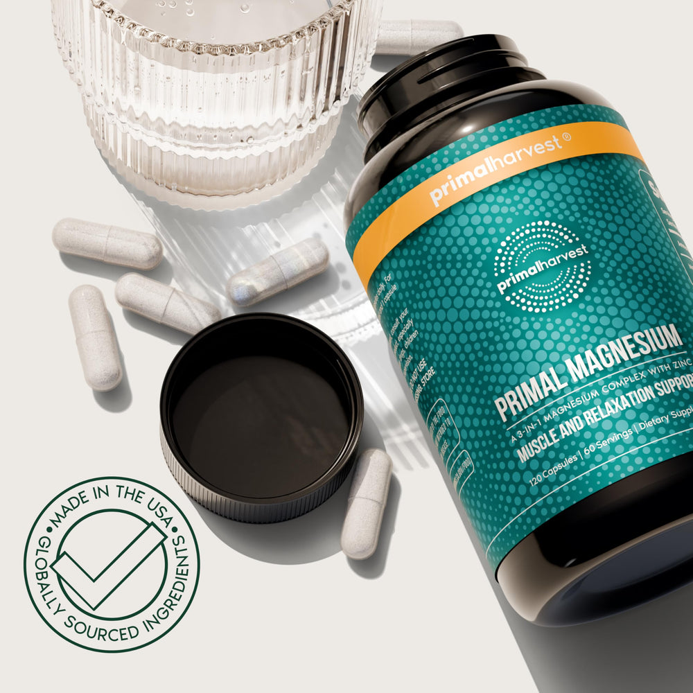 Primal Harvest magnesium complex supports bone density and strength.