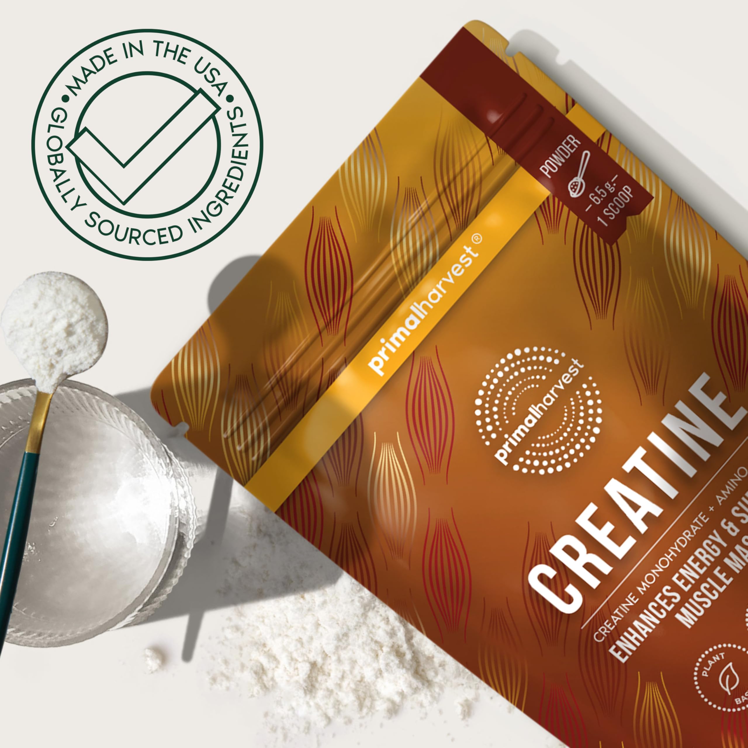 Primal Harvest Creatine Powder travel ready, perfect for workouts on the go.