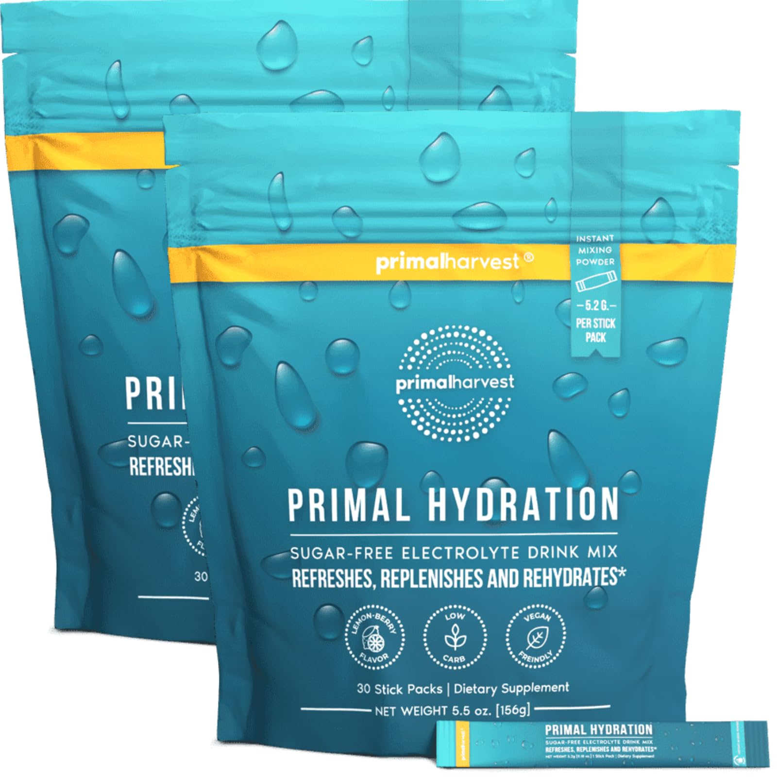 Primal Harvest electrolytes lemon berry packet for refreshing on-the-go hydration