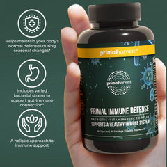 Primal Harvest Immune Defense label details show ingredients and certifications