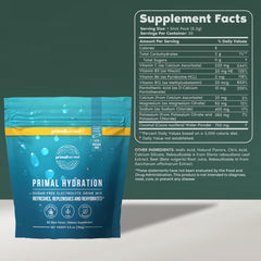 Lemon-berry flavor dissolving in water with Primal Harvest electrolytes