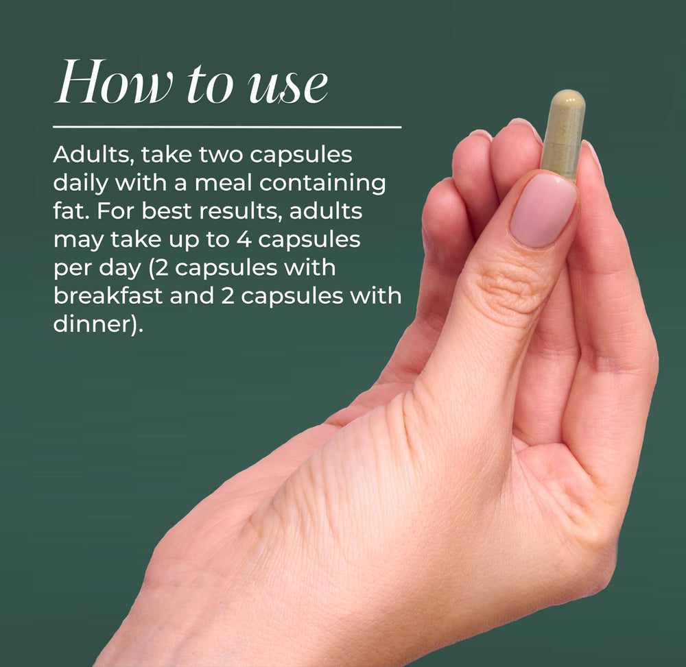 Primal Harvest NAD+ Plus serving scene shows two capsules for convenient daily use.