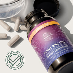 Primal Mind Fuel NeuroSmart blend label with 11 ingredients for cognitive support
