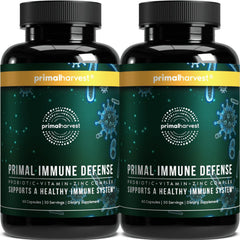 Primal Harvest Primal Immune Defense bottle front with 60 capsules for daily immune support
