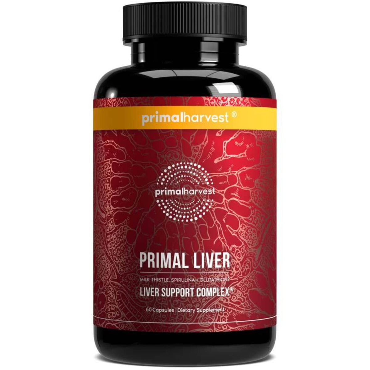 Primal Harvest Primal Liver bottle front promotes daily wellness and digestive support.