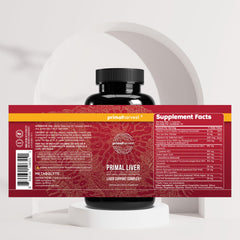 Primal Harvest Primal Liver turmeric and milk thistle visuals emphasize liver-friendly components.