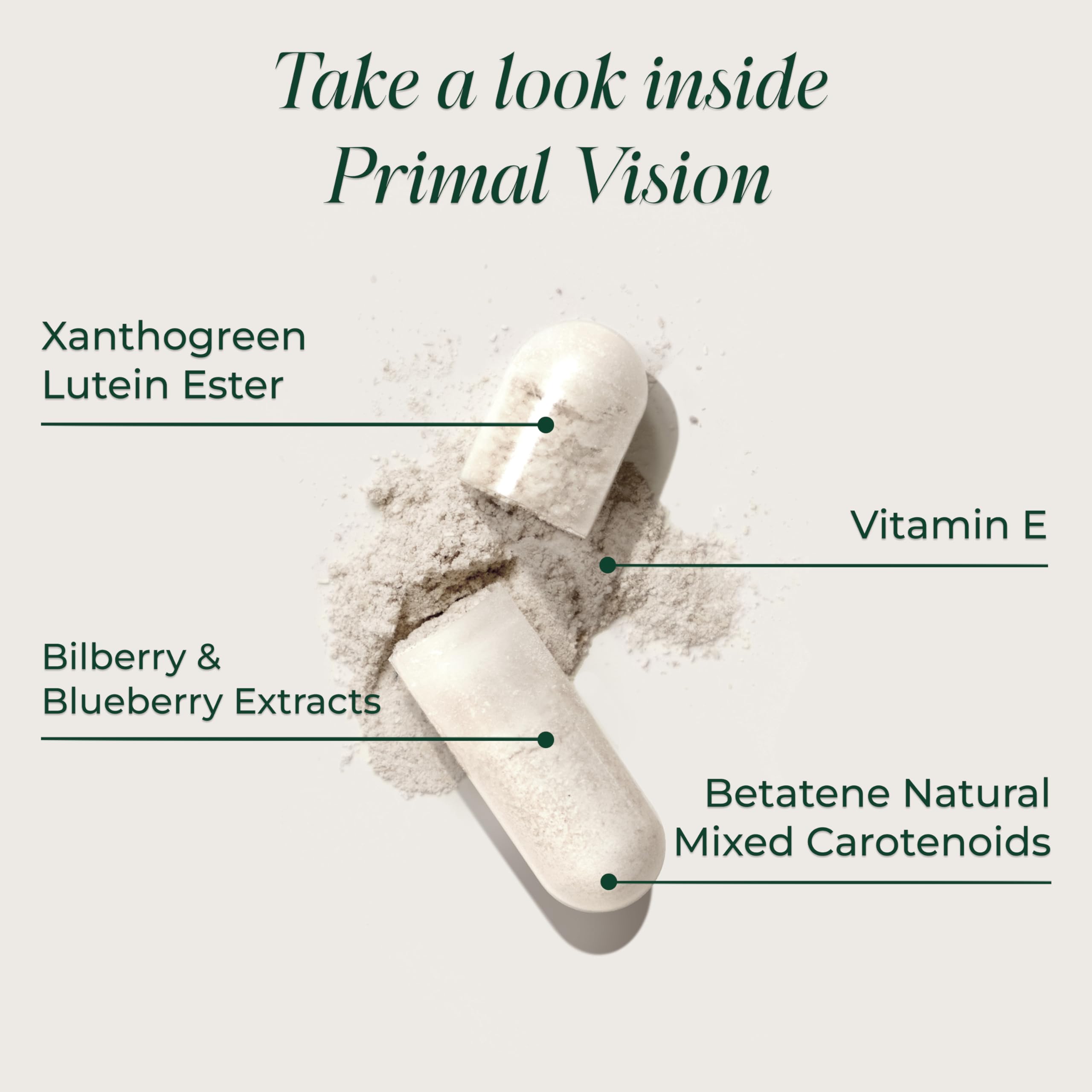Primal Vision bottle with bilberry and blueberry botanicals featured