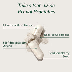 Primal Harvest Probiotics label-view highlighting 12 strains.