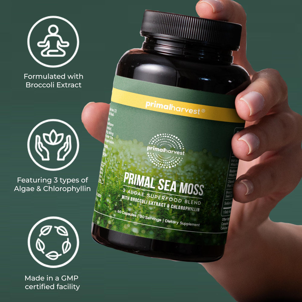 Primal Harvest Broccoli seed extract image highlights glucoraphanin source.