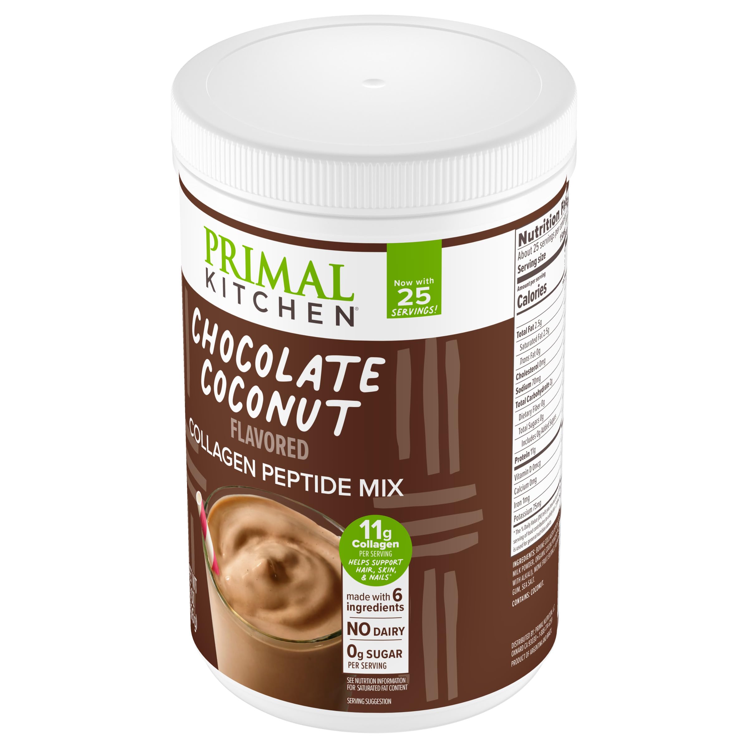 Stirring into yogurt with Primal Kitchen Collagen Fuel Chocolate Coconut