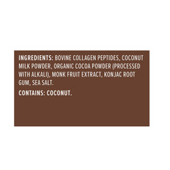 Scoop beside Primal Kitchen Collagen Fuel Chocolate Coconut tub for easy measuring