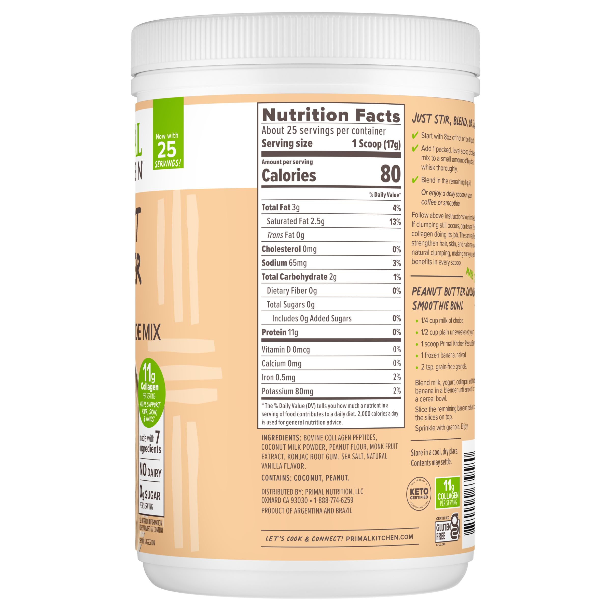 Primal Kitchen Collagen Fuel Drink baking idea for muffins or pancakes.