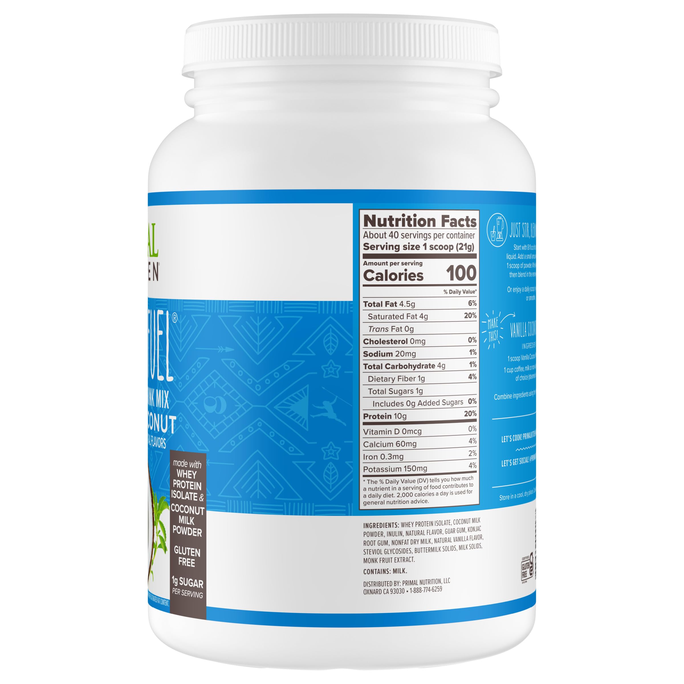 Primal Fuel vanilla coconut mug for coffee boosts