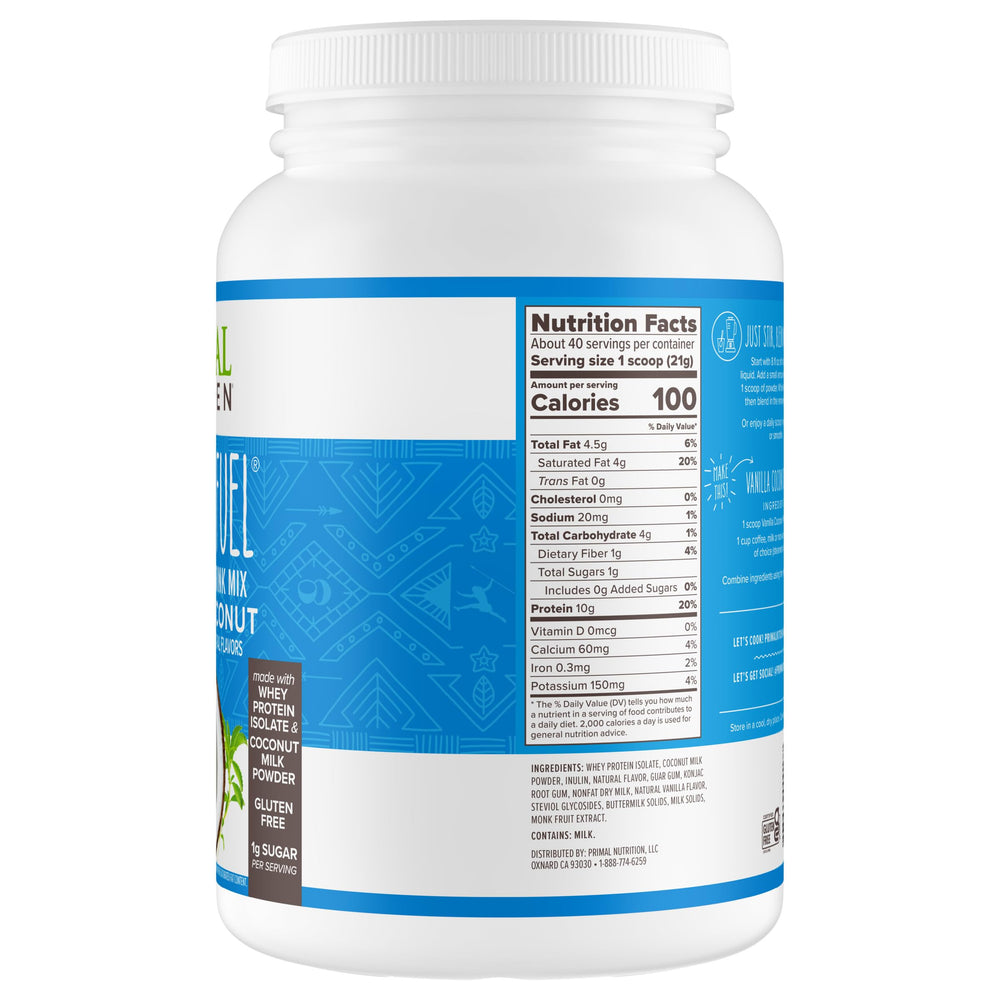 Primal Fuel vanilla coconut mug for coffee boosts