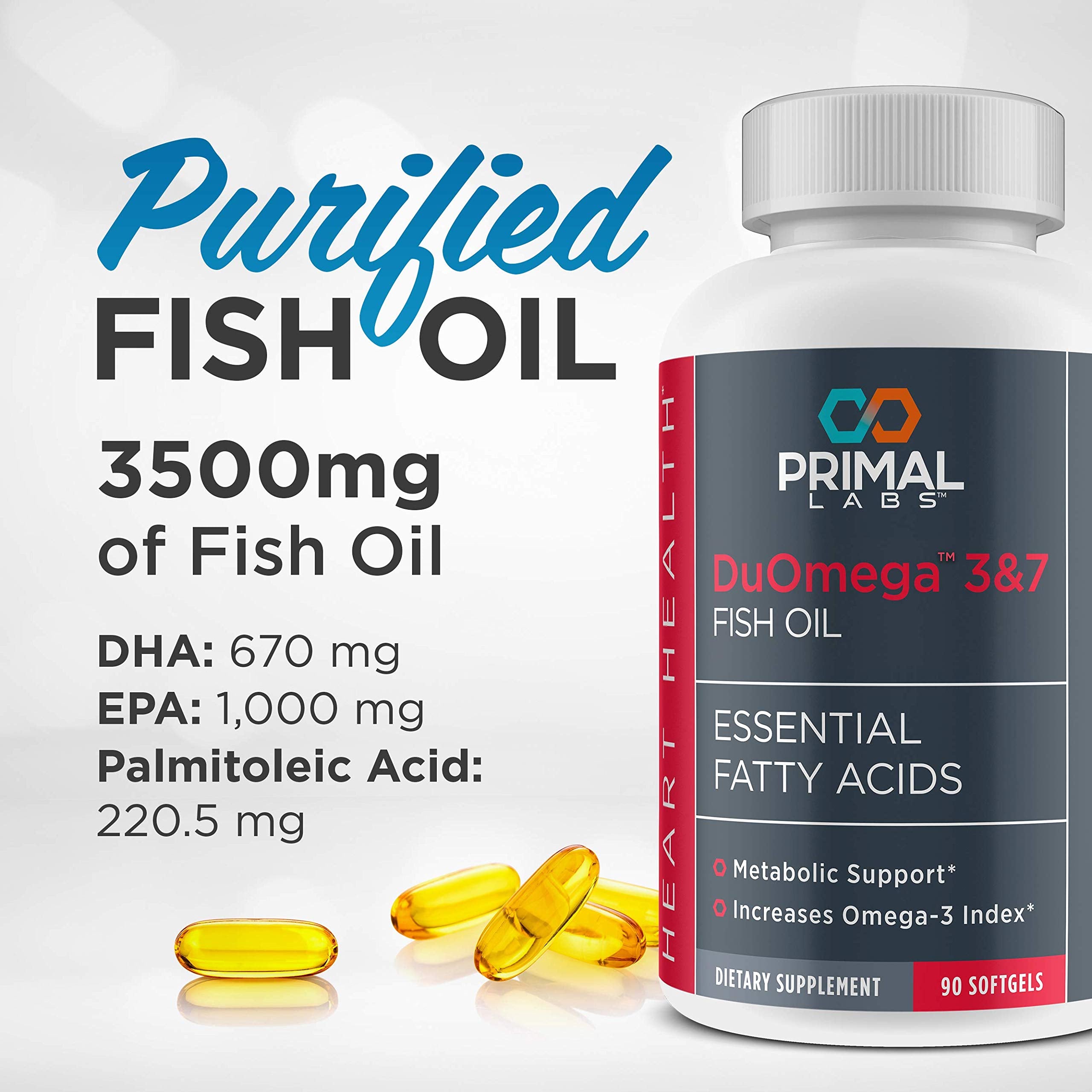 Primal Labs DuOmega omega-7 detail, premium blend for balanced daily nutrition