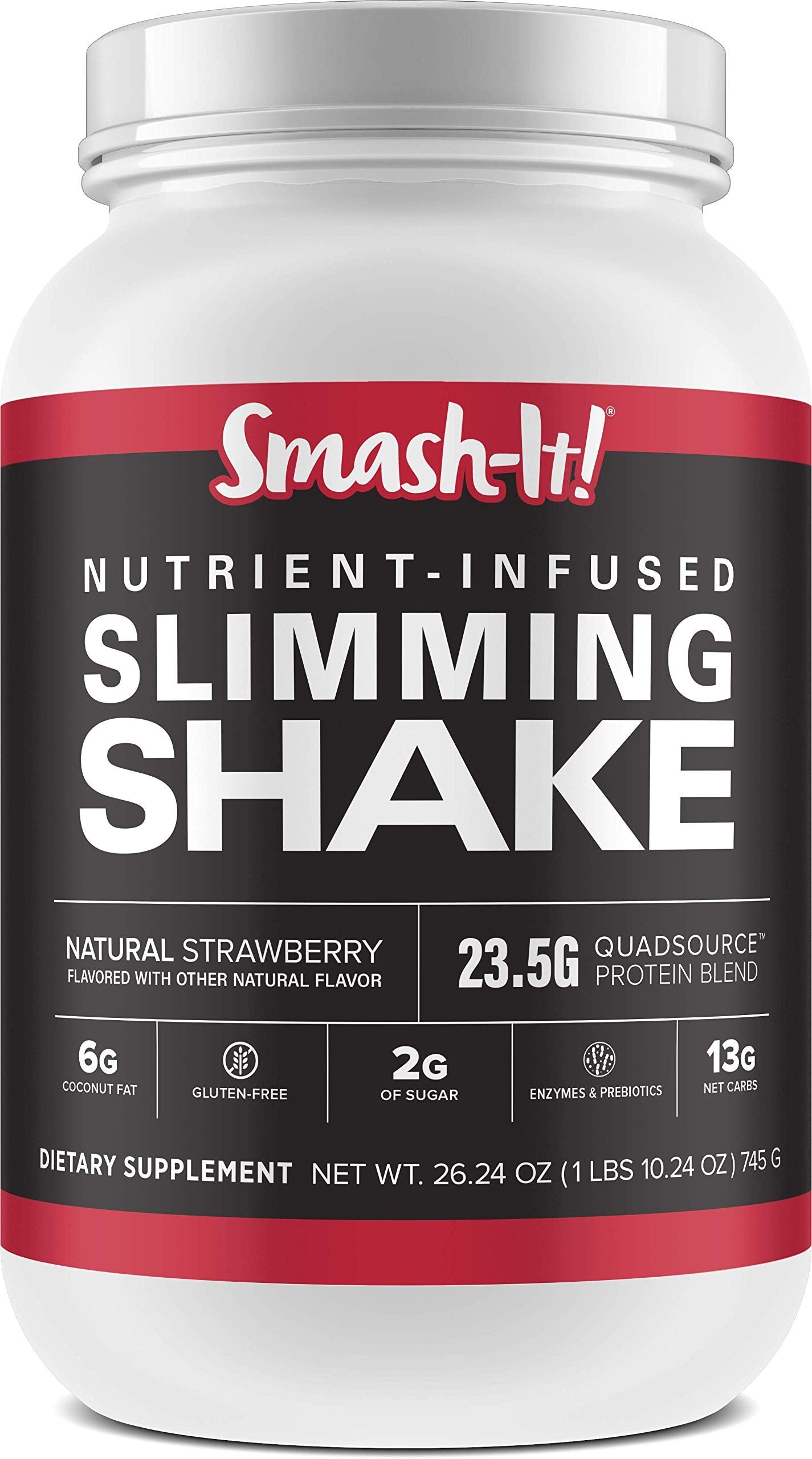 Primal Labs Smash-It tub front label with strawberry flavor and keto-friendly protein.