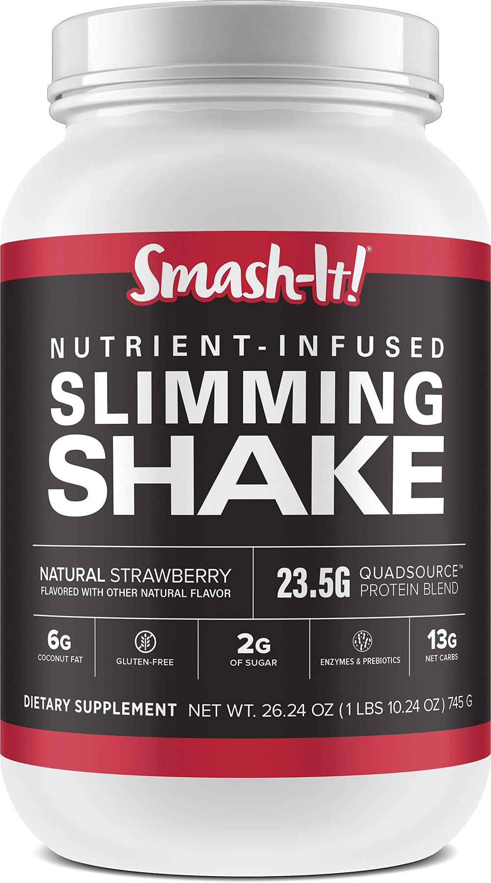 Primal Labs Smash-It tub front label with strawberry flavor and keto-friendly protein.