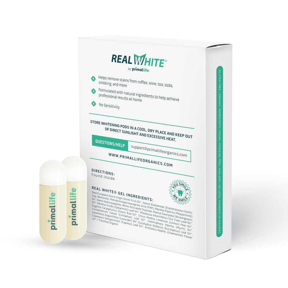 Usage-ready gel pods beside cleaning cloth ready for routine whitening