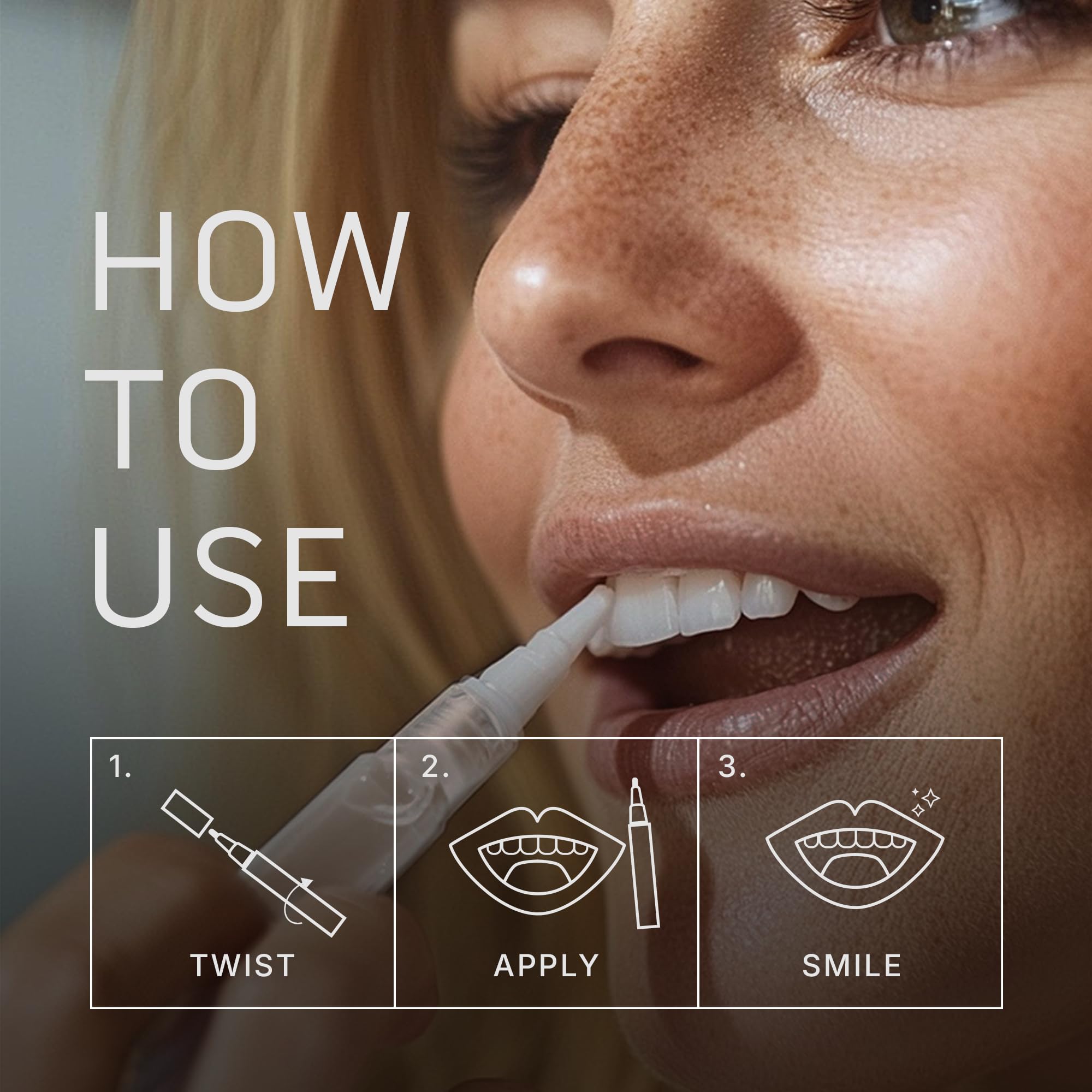 Primal Life Organics Real White Teeth Whitening Pen cinnamon smile with brighter healthy-looking teeth