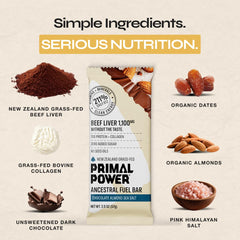 Primal Power Beef Liver Bar 1100mg New Zealand origin, grass-fed source.