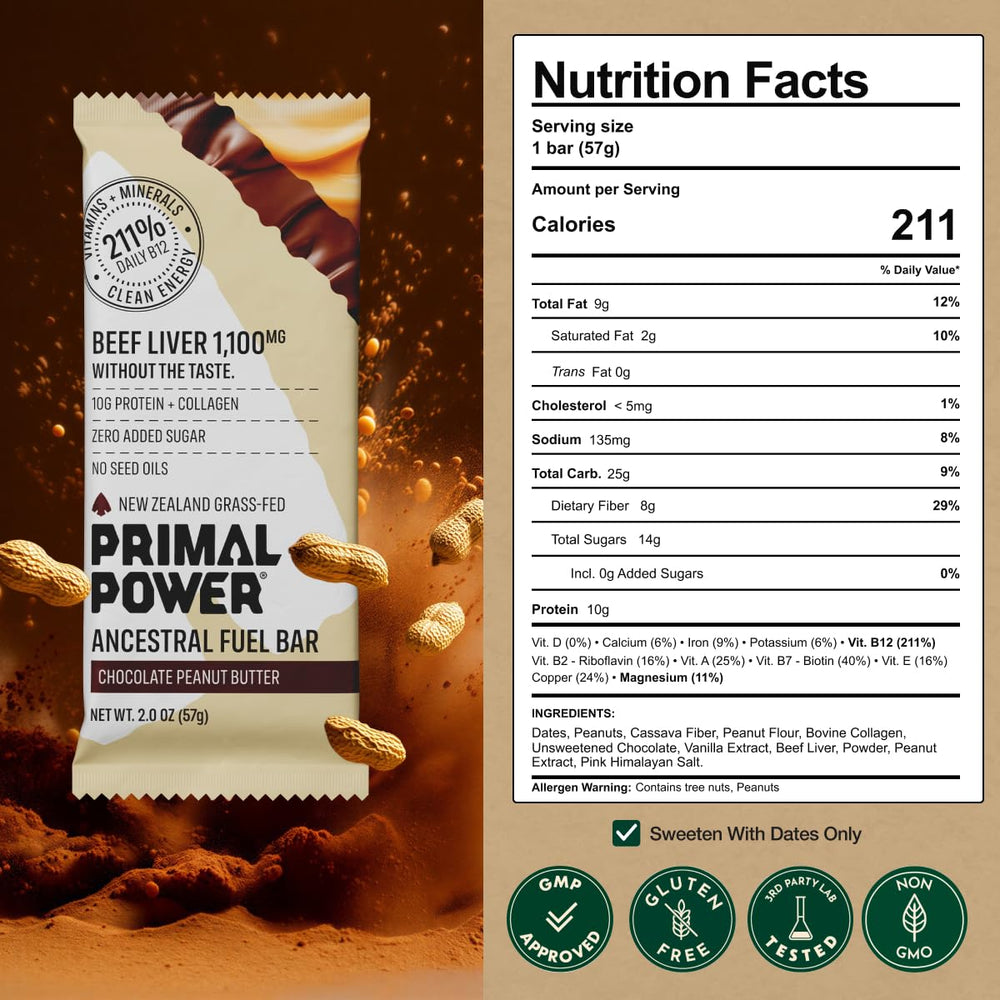 Primal Power New Zealand grass-fed liver bar highlights B12