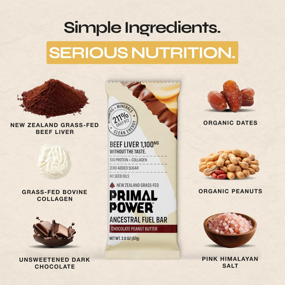 Primal Power liver bar close-up with chocolate coating