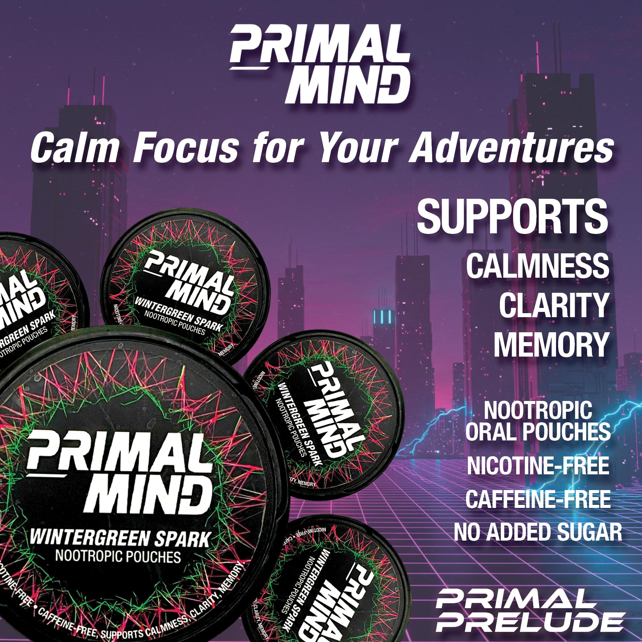 Primal Prelude can front view highlights compact storage and portability.