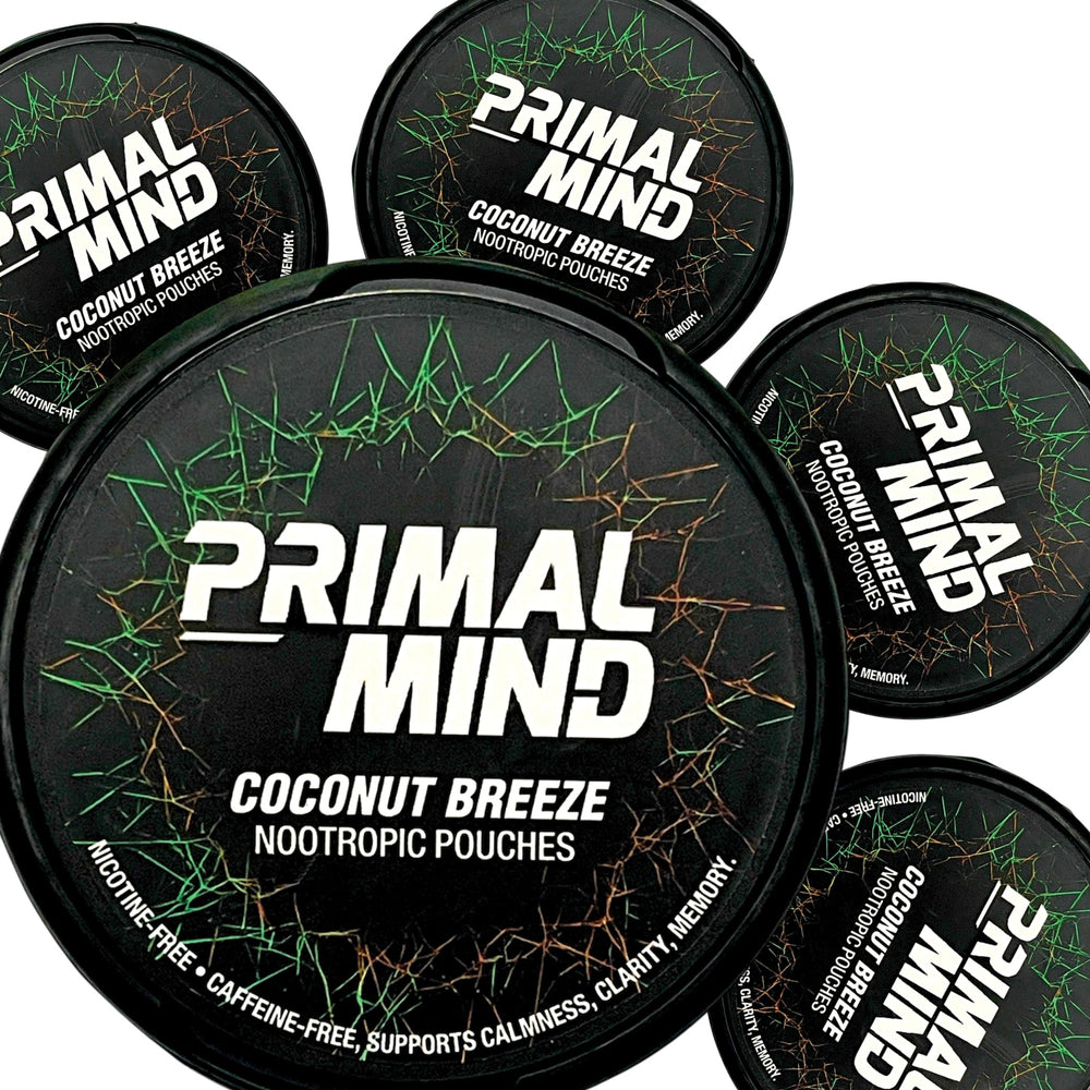 Primal Prelude Coconut Breeze can label for quick flavor recognition.