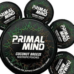 Primal Prelude Coconut Breeze can label for quick flavor recognition.