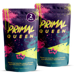 Primal Queen capsules close-up for easy daily supplementation and energy support.