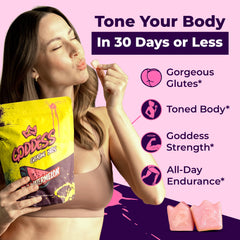 Goddess Creatine Gummies serving scoop shows 5g Creapure per chew