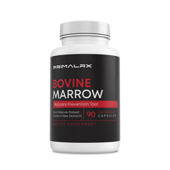 PRIMALRX grass-fed bovine marrow capsules bottle front view for convenient whole-food nutrition