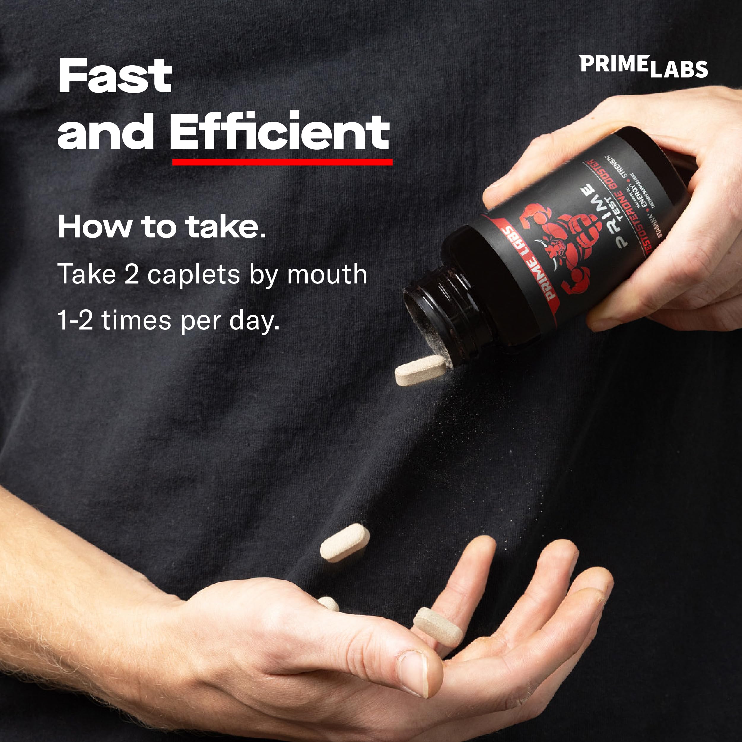 Prime Labs Prime Test bottle with water illustrates simple intake routine.
