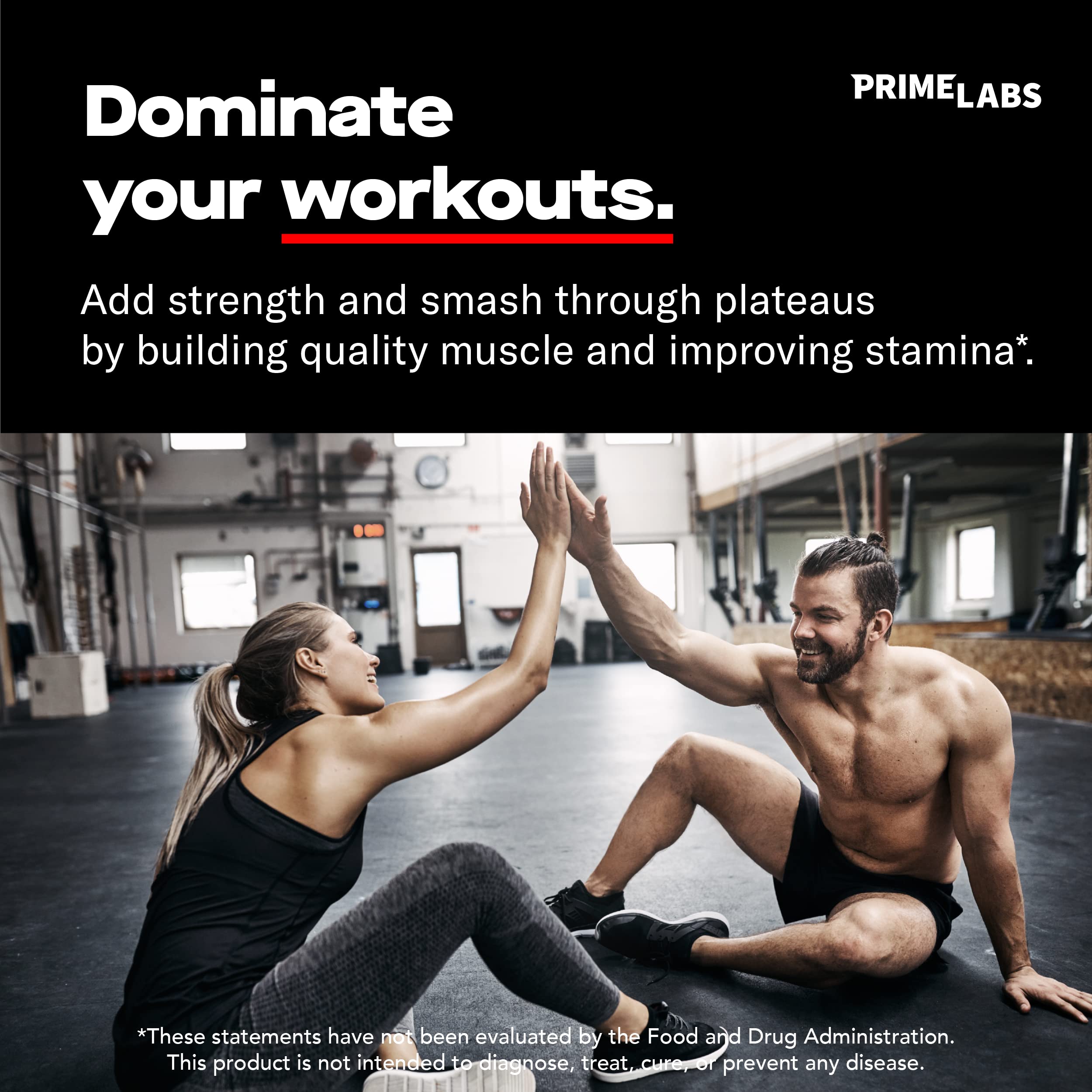 Prime Labs Prime Test capsules ready to take for workout endurance and focus.