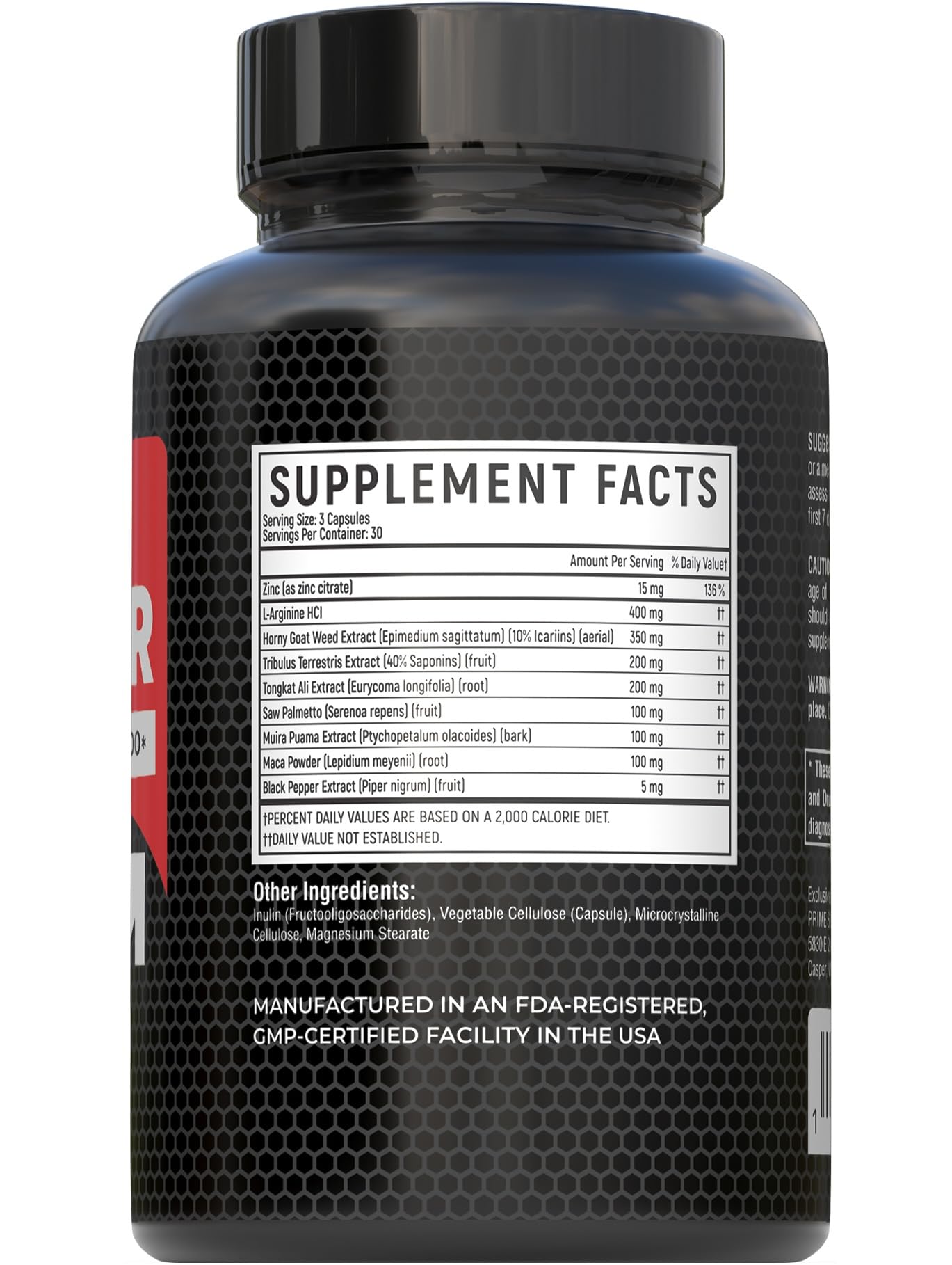 Prime Maximizers label close-up showing logo and dosage details