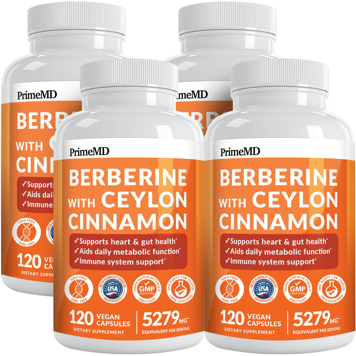 PrimeMD Berberine 21in1 bottle front shows energy-support formula