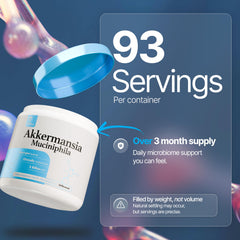 Prime Powders Akkermansia powder scoop for easy daily dosing and consistency.