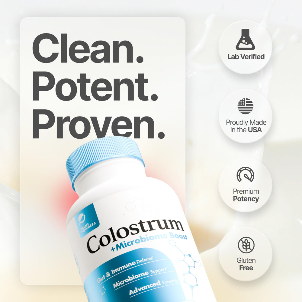 Prime Powders purity seal graphic communicates clean ingredients and trusted production.