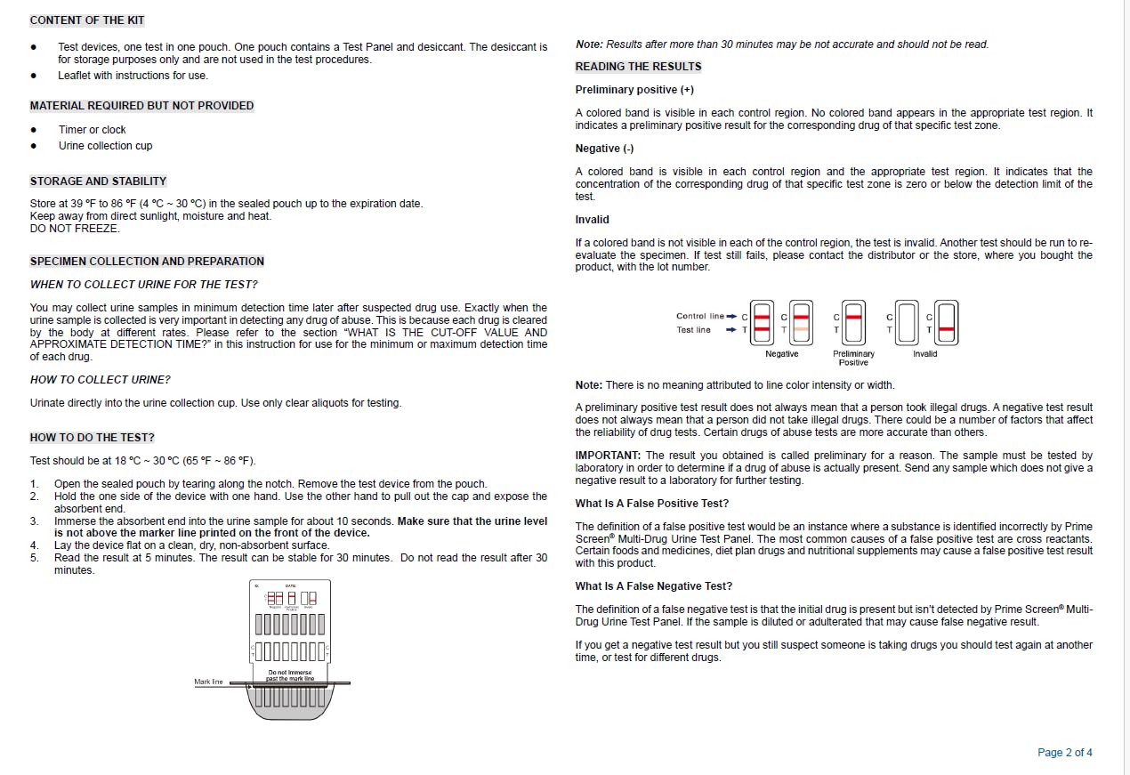 Prime Screen 12-Panel Card ideal for home use and convenient testing.
