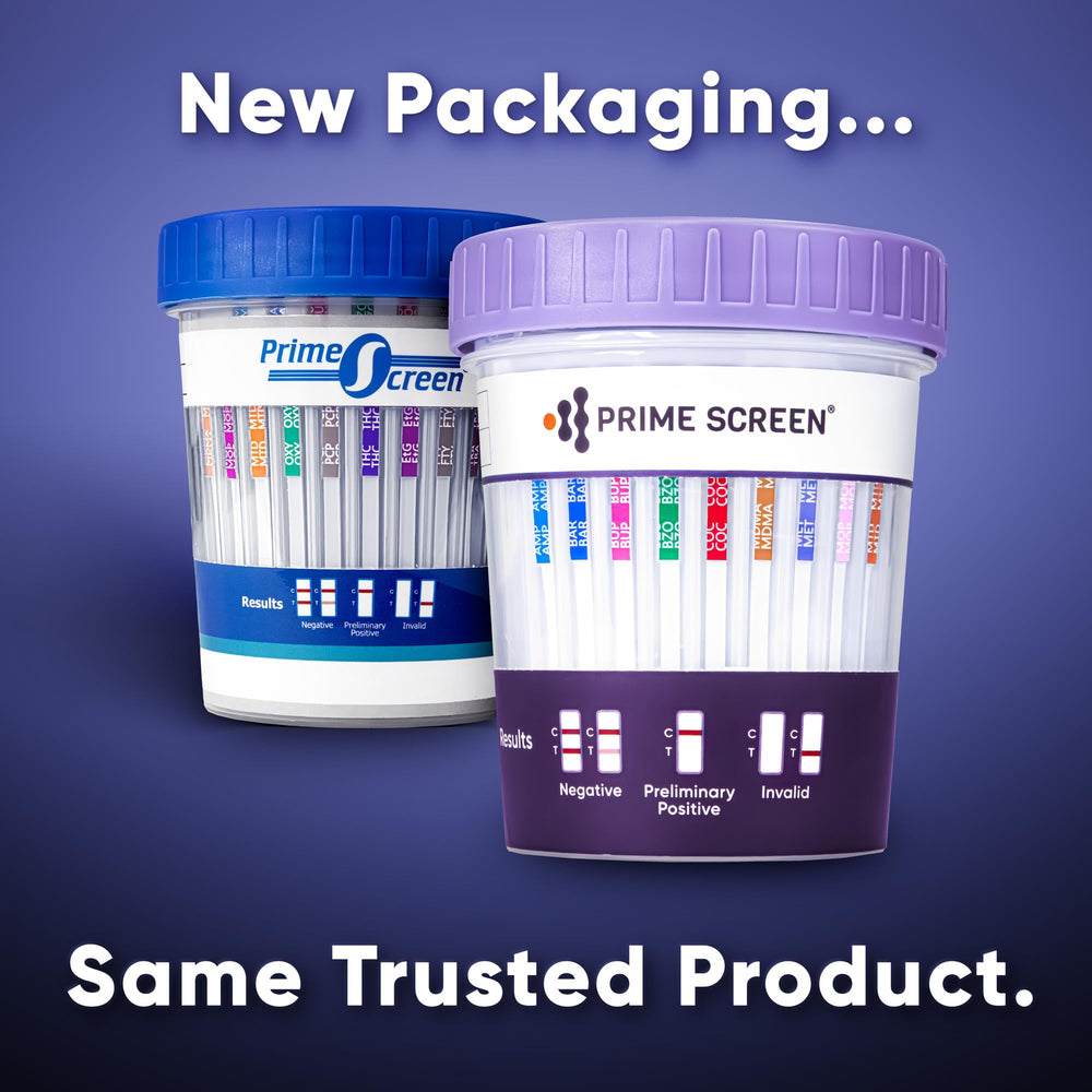 Prime Screen 12-panel urine cup for BZO supports discreet workplace screening.
