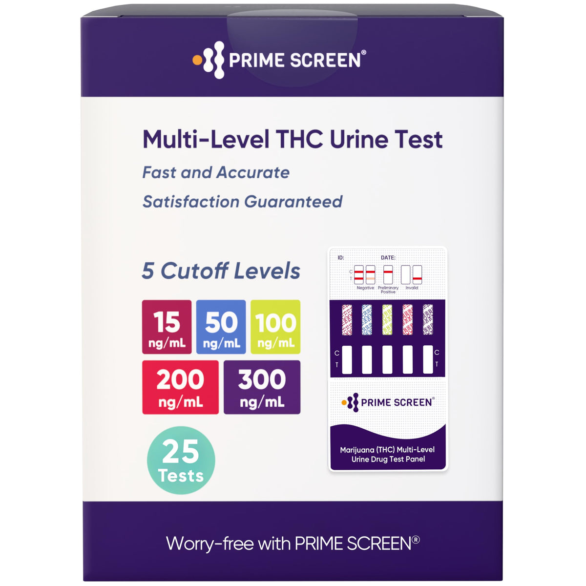 Prime Screen THC test kit front view for quick at-home screening.