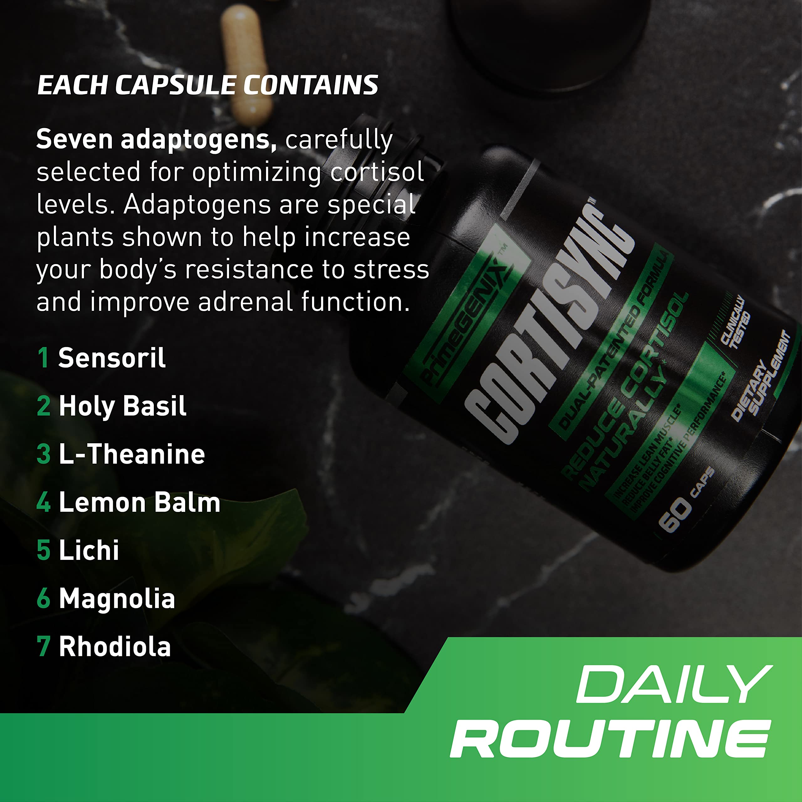 PrimeGENIX CortiSync packaging shows organic, non-GMO formula